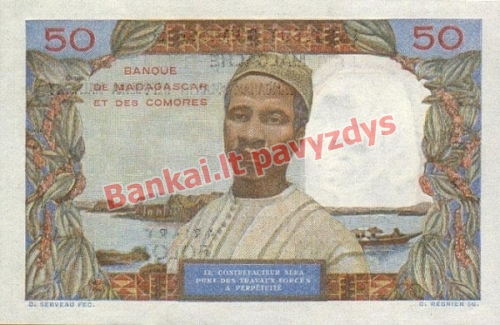 50 Frankų banknoto galinė pusė