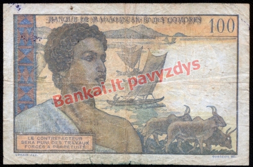 100 Frankų banknoto galinė pusė