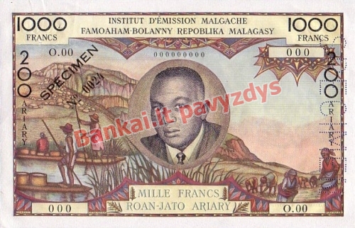 1000 Frankų banknoto priekinė pusė