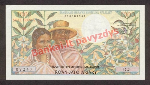 1000 Frankų banknoto priekinė pusė