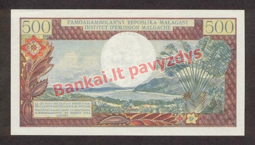 500 Frankų banknoto galinė pusė