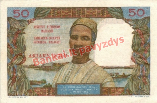 50 Francs  banknoto galinė pusė