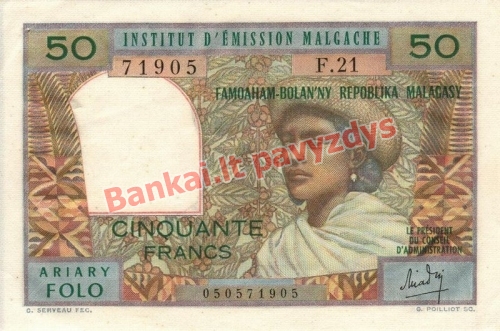 50 Francs  banknoto priekinė pusė