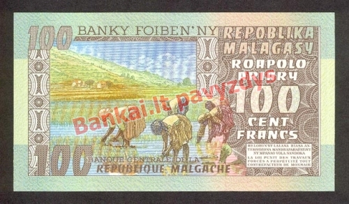 100 Frankų banknoto galinė pusė