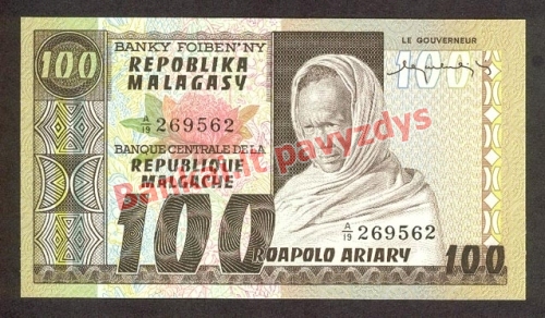 100 Frankų banknoto priekinė pusė