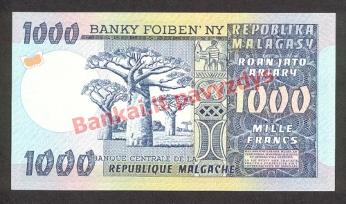 1000 Frankų banknoto galinė pusė