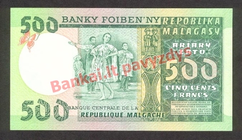 500 Frankų banknoto galinė pusė