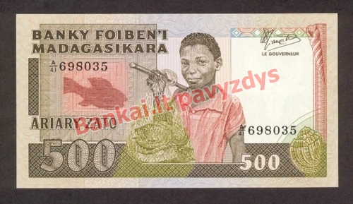 500 Frankų banknoto priekinė pusė