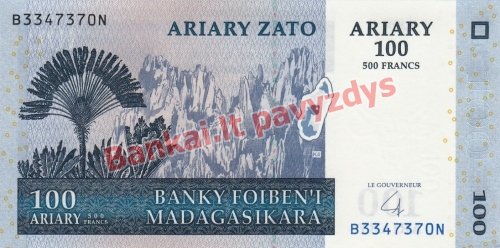 100 Arairių banknoto priekinė pusė