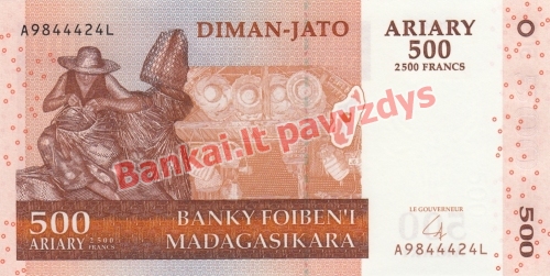 500 Arairių banknoto priekinė pusė