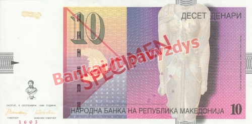 10 Denarų banknoto priekinė pusė