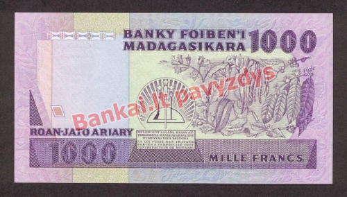 1000 Frankų banknoto galinė pusė