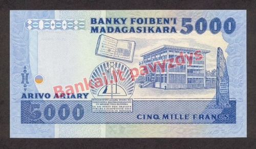 5000 Frankų banknoto galinė pusė