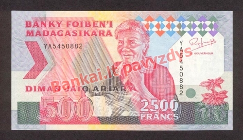2500 Frankų banknoto priekinė pusė