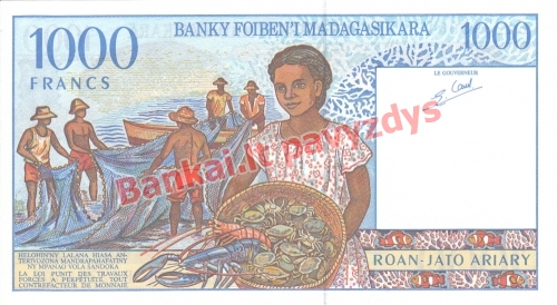 1000 Frankų banknoto galinė pusė