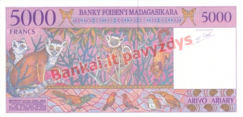 5000 Frankų banknoto galinė pusė