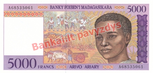 5000 Frankų banknoto priekinė pusė