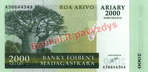 2000 Arairių banknoto priekinė pusė