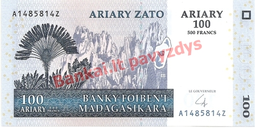 100 Arairių banknoto priekinė pusė