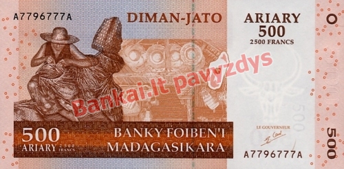 500 Arairių banknoto priekinė pusė