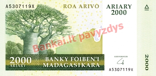 2000 Arairių banknoto priekinė pusė