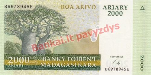 2000 Arairių banknoto priekinė pusė