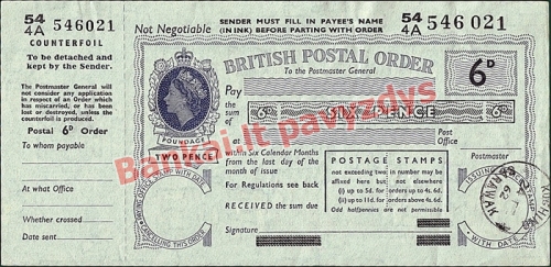 6 Pencų banknoto priekinė pusė