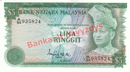 5 Ringito banknoto priekinė pusė