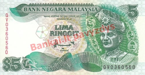 5 Ringito banknoto priekinė pusė