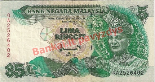 5 Ringito banknoto priekinė pusė