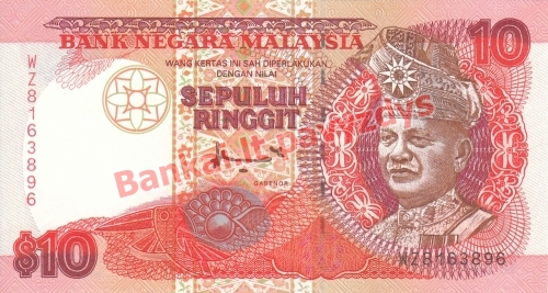 10 Ringito banknoto priekinė pusė