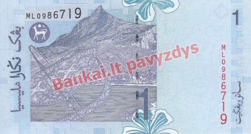 1 Ringito banknoto galinė pusė