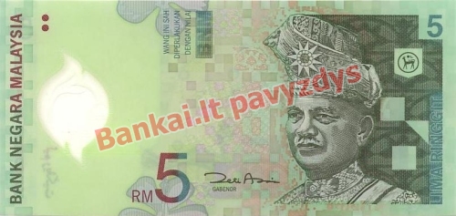 5 Ringito banknoto priekinė pusė