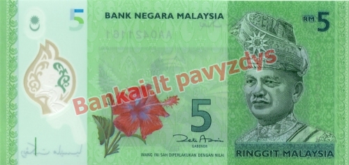 5 Ringito banknoto priekinė pusė