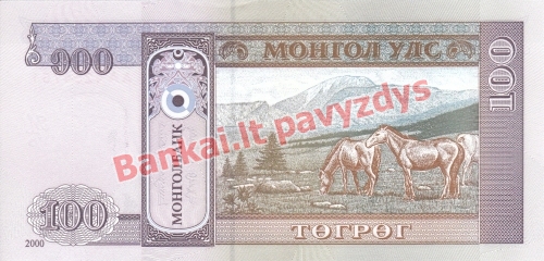 100 Tugrikų banknoto galinė pusė