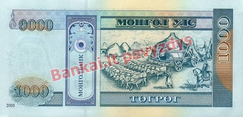 5000 Tugrikų banknoto galinė pusė
