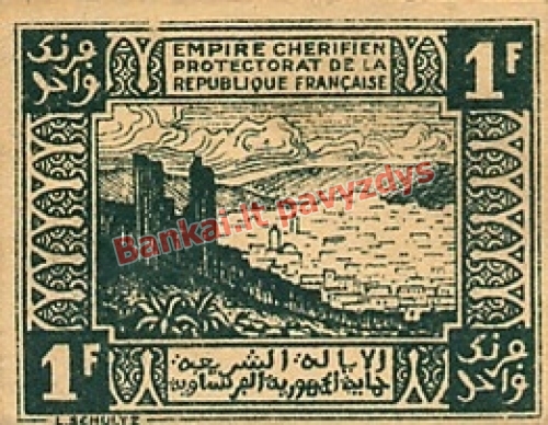 1 Franko banknoto galinė pusė