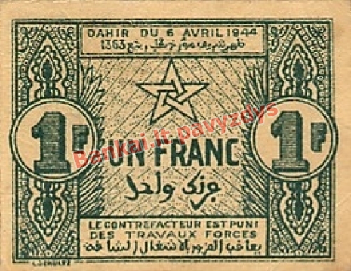 1 Franko banknoto priekinė pusė