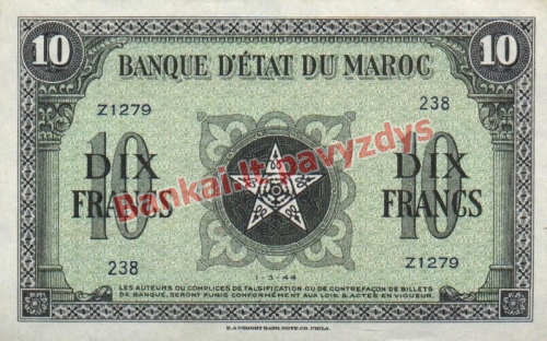 10 Frankų banknoto priekinė pusė