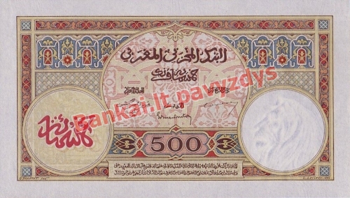 500 Frankų banknoto galinė pusė
