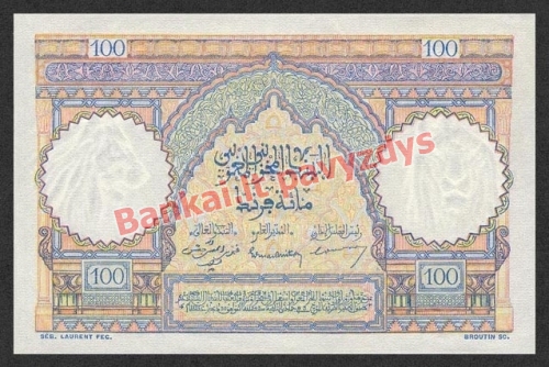 100 Frankų banknoto galinė pusė