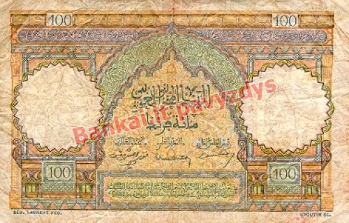100 Frankų banknoto galinė pusė