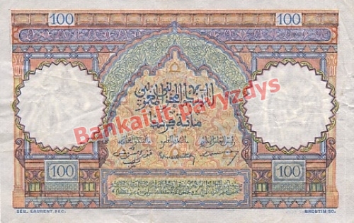 100 Frankų banknoto galinė pusė