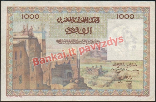 1000 Frankų banknoto galinė pusė