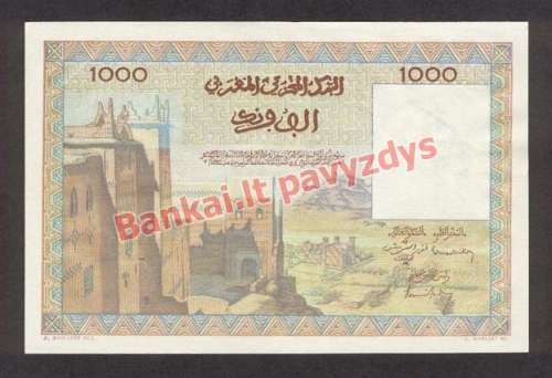 1000 Frankų banknoto galinė pusė