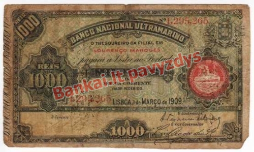 1000 Reisų banknoto priekinė pusė