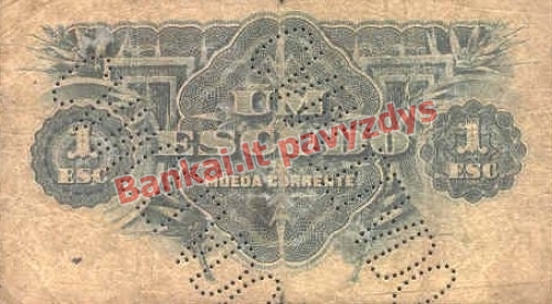 1 Escudų banknoto galinė pusė