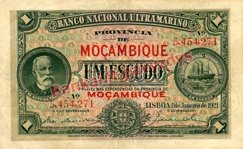 1 Escudų banknoto priekinė pusė