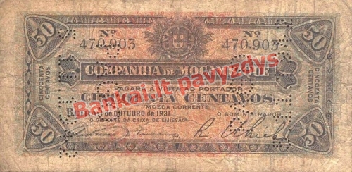50 Centavų banknoto priekinė pusė