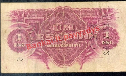 1 Escudų banknoto galinė pusė